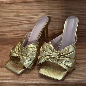 Metallic Gold Mule 8.5